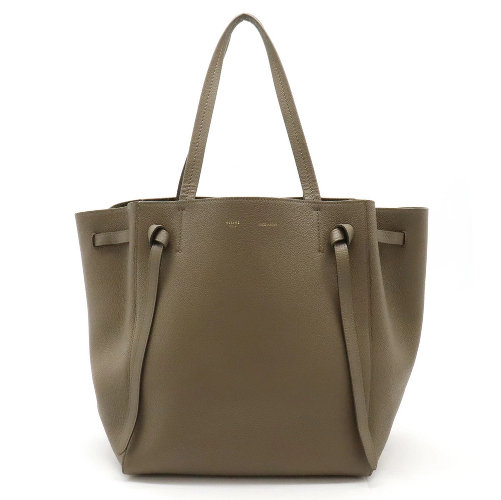 Celine Cabas Phantom Tote Bag Shoulder Hobo Leather Greige Gray